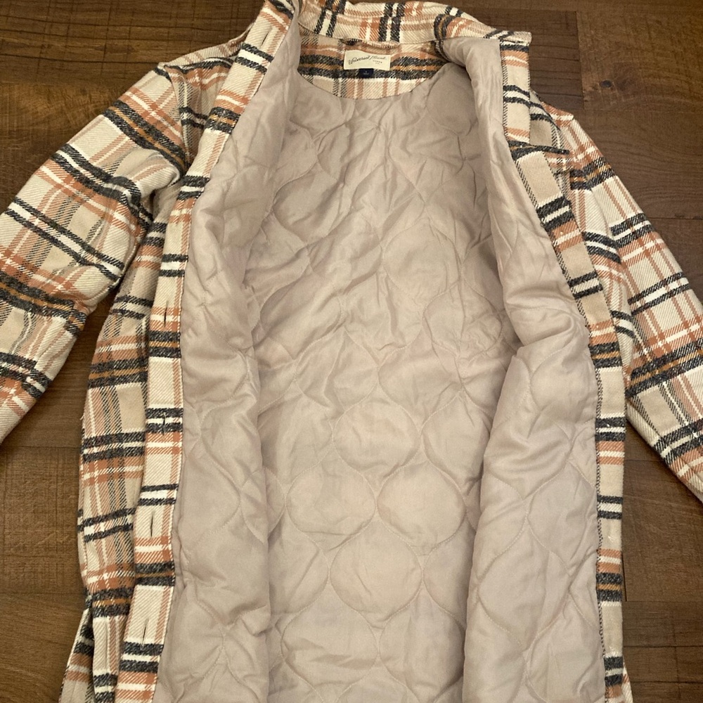 Universal Thread Long Plaid Button Down Jacket Co… - image 3